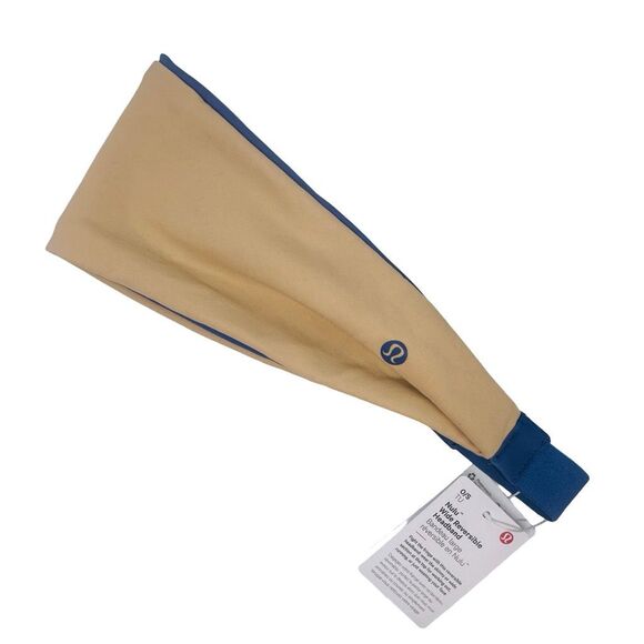 lululemon athletica Nulu Wide Reversible Headband - One Size - Blue / Cream - Picture 2 of 2